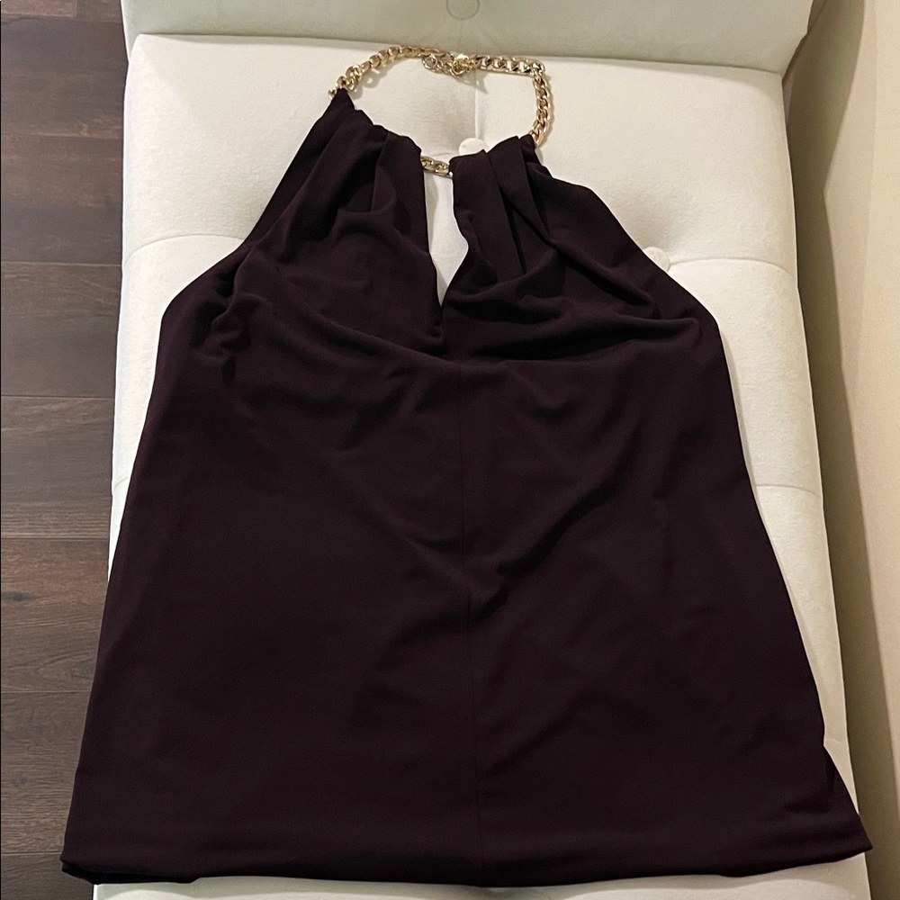 Ann Taylor Petite dark burgundy halter top